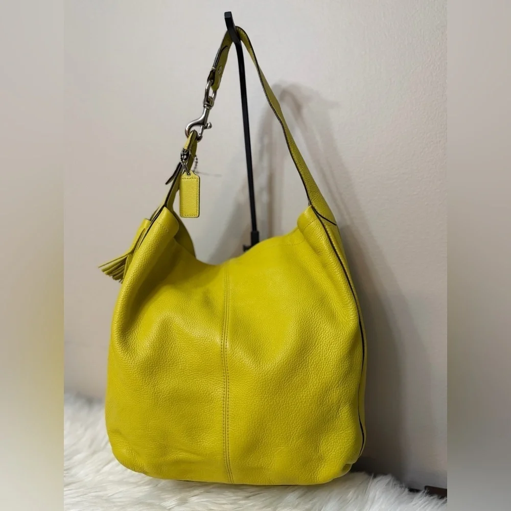 Coach Vibrant Yellow Leather Hobo Bag